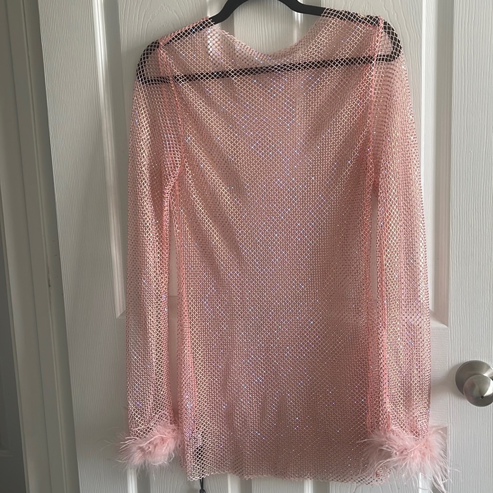 WHITE FOX BOUTIQUE LONG SLEEVE DRESS BABY PINK